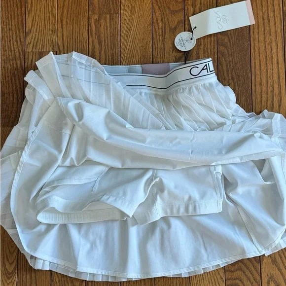 CALIA by Carrie Underwood White Mesh Pleated Tennis or Pickleball Skirt XS - Picture 2 of 8